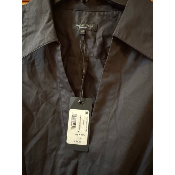 Rag & Bone Black Joan Sleeveless Poplin A-Line Dress - Medium - Picture 4 of 7